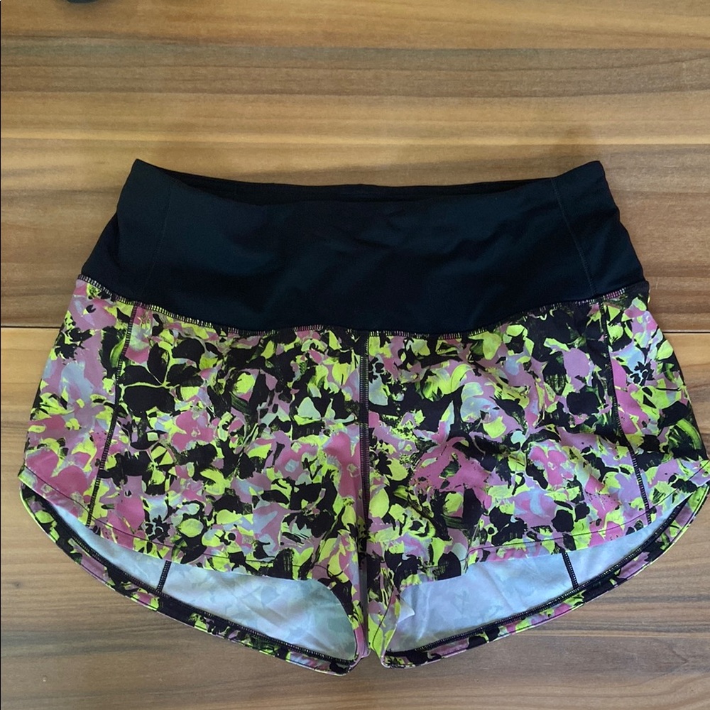 Lululemon Athletica Black and Pink Athletic Shorts